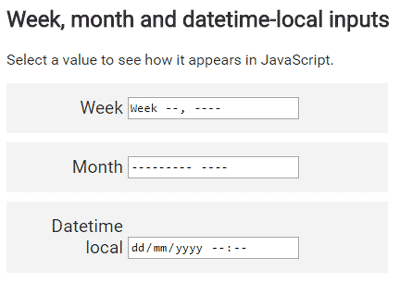 Неделя, месяц и дата-время локальные вводы