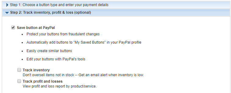 Кнопки управления PayPal