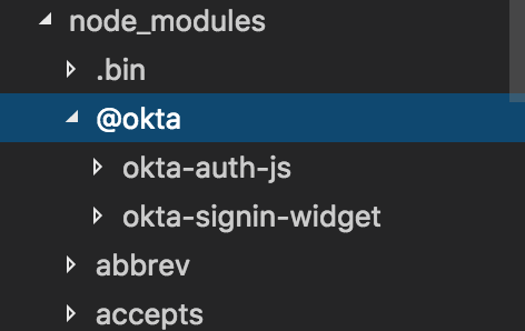 Okta в node_modules