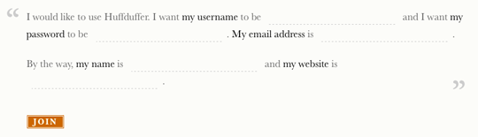 Huffduffer signup form
