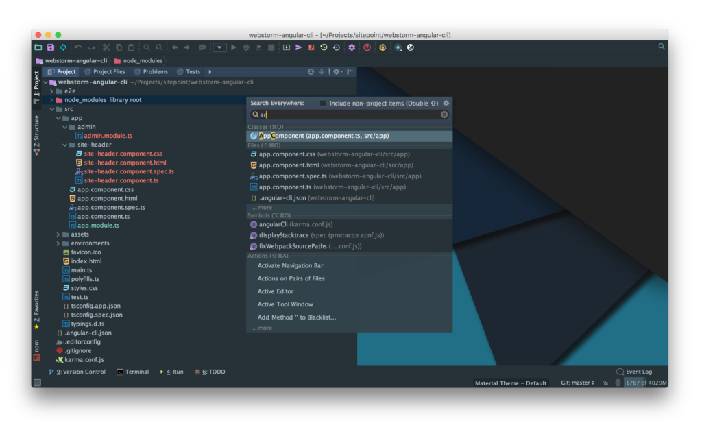 WebStorm и Angular: поиск везде