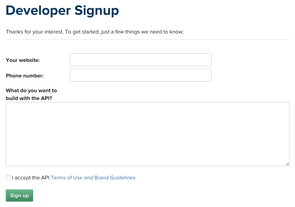 instagram developer signup