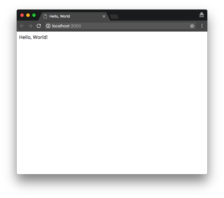 Предварительный просмотр Hello World в браузере
