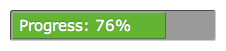 Индикатор прогресса на 76%, который отображается визуально, а также в процентах.